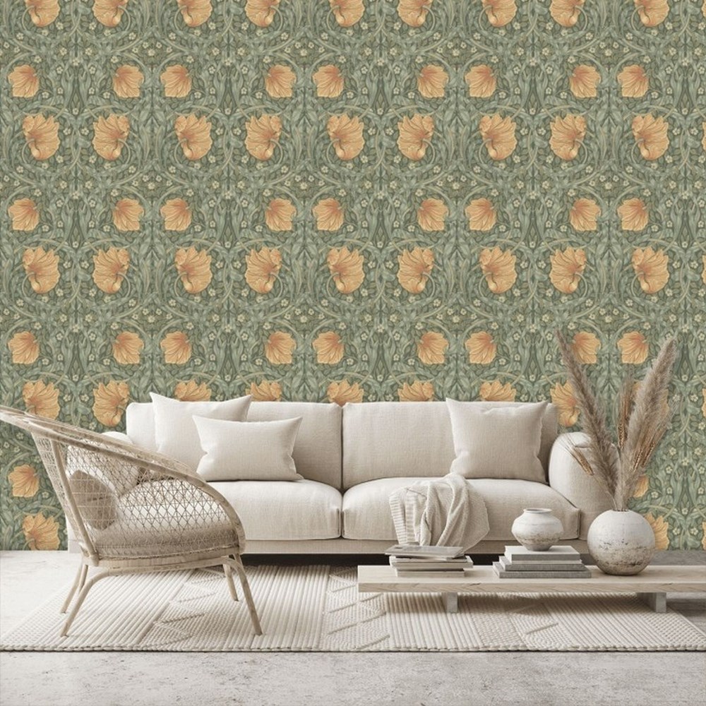 Pimpernel Wallpaper 210388 by Morris & Co in Bayleaf Manilla